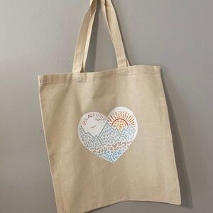100% cotton Tote Bag with you are loved heart desgin
